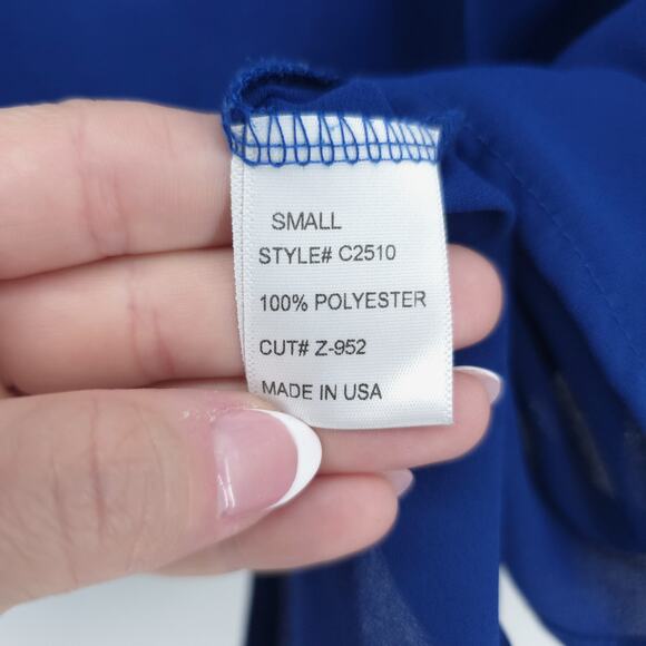 Whimsigoth Night Out Hot Y2k Crop Top Electric Blue Geometric Cut Out Back Small - Picture 5 of 8